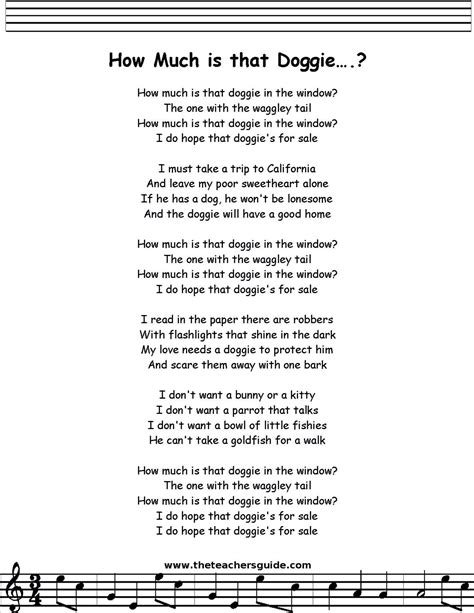 How Much Is That Doggie in the Window | Patti Page | Lyrics | Children ...