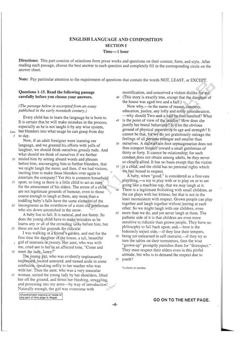 Image result for AP Language Test Format