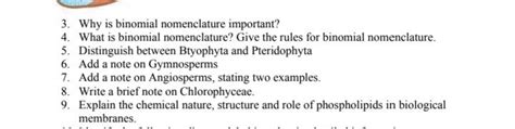 3. Why is binomial nomenclature important?4. What is binomial nomenclatu..