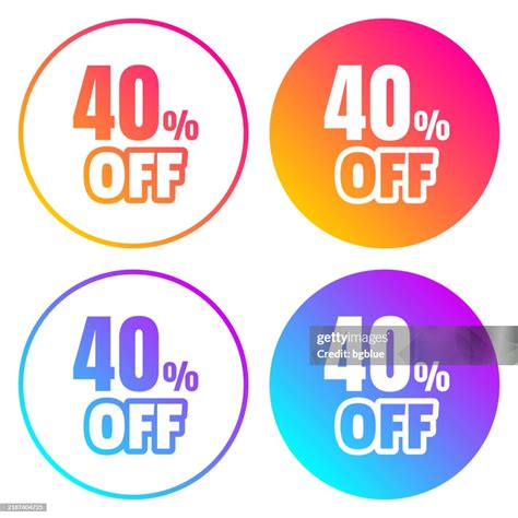 40 Percent Off Round Icons With Color Gradients High-Res Vector Graphic ...