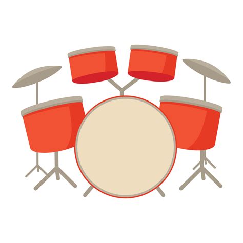 Drum set icon, cartoon style 15391577 Vector Art at Vecteezy