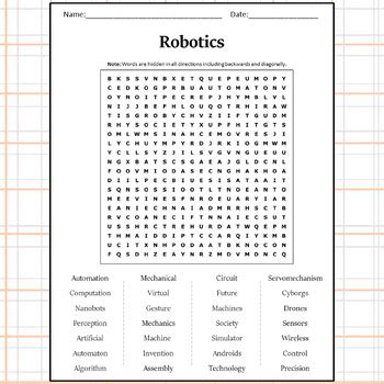 Robot Word Search Worksheet 的图像结果