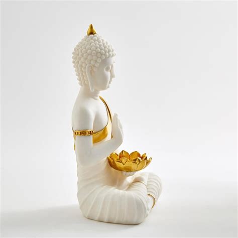 Buy Noor Polyresin Buddha Figurine with T-Light Holder from Home Centre ...