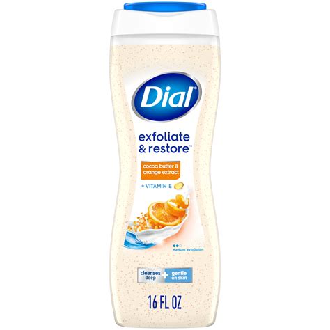 Dial Body Wash, Exfoliating Cocoa Butter & Orange Extract, 16 Ounce ...