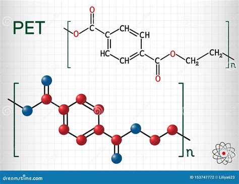 Polyethylene Terephthalate PET, PETE Polyester Plastic, Chemical Structure. Mainly Used In ...
