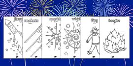 Kolorowanka Noc guya Fawkesa po polsku (teacher made)