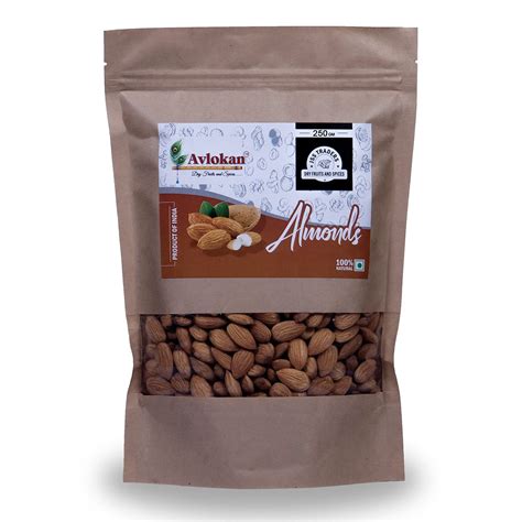 Avlokan Natural Premium California Almonds Valuable Pouch Super Quality ...