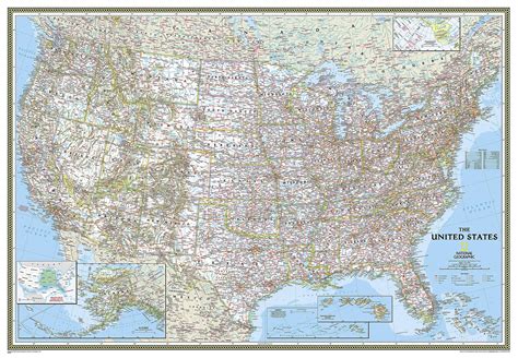 Snapklik.com : National Geographic United States Wall Map - Classic