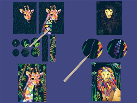 Chalk and Chuckles Animal Power Scratch Art Kit, DIY Self-Esteem ...