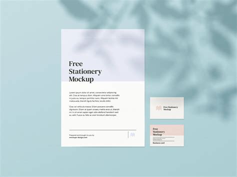 Free Simple Shadow Stationery Mockup PSD Set (5 PSD Templates) - Good ...