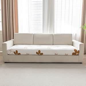 HOKIPO Stretchable Fleece Textured Seat Cushion Cover, 3 Seater, Russet ...