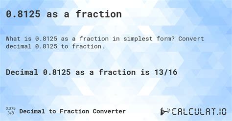 0.8125 as a fraction - Calculatio