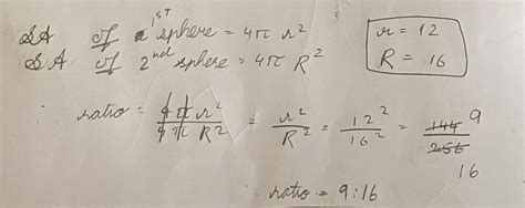 The radius of a spherical balloon increases from 12 cm to 16 cm has ...