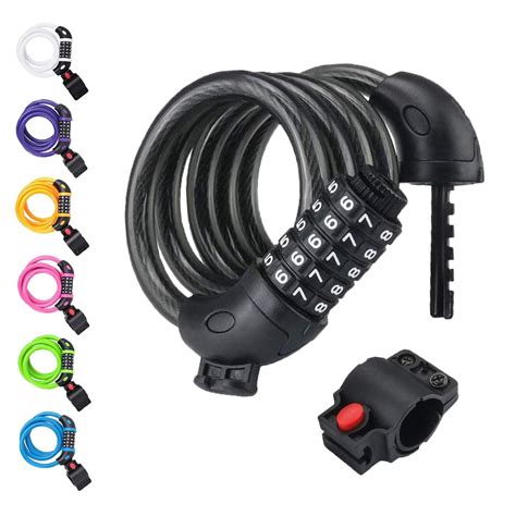 NDakter Bike Lock, 4 Feet Bike Locks Cable, High Security 5 Digit ...