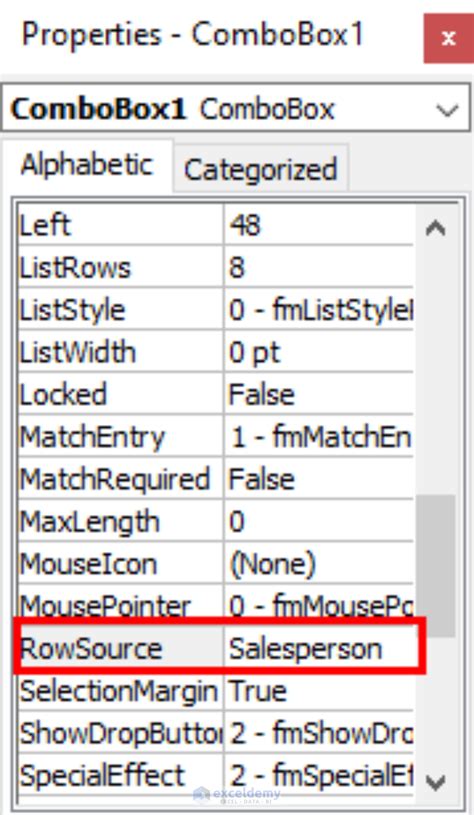 Image result for VBA RowSource Property