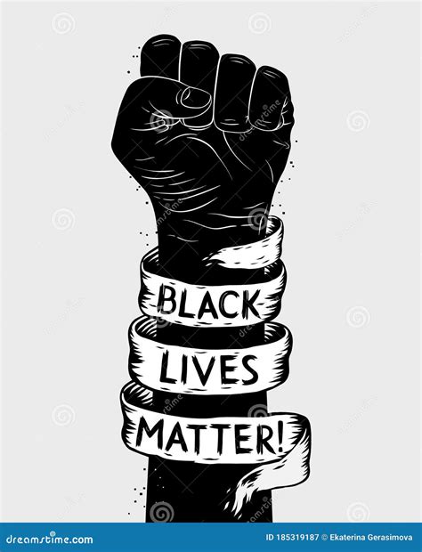 Raised Fist Symbol, Black Lives Matter Logo Cartoon Vector ...