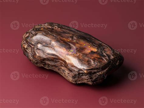 Close up of a polished opalized petrified wood specimen 55677863 Stock ...