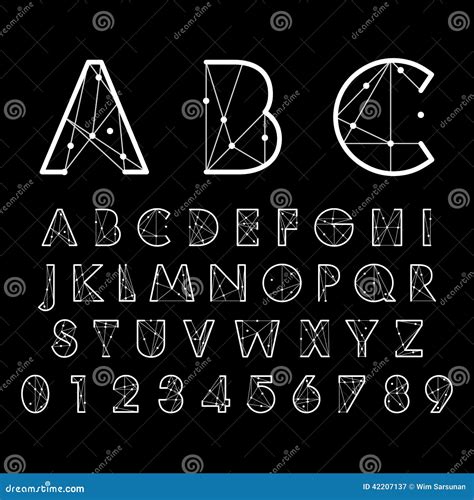 Alphabetic Fonts and Numbers Stock Vector - Illustration of digital, letter: 42207137