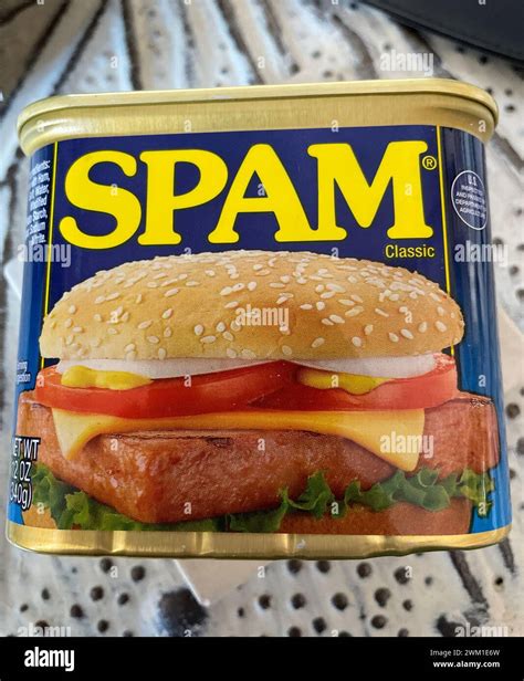 Tin of Spam luncheon meat, USA Stock Photo - Alamy