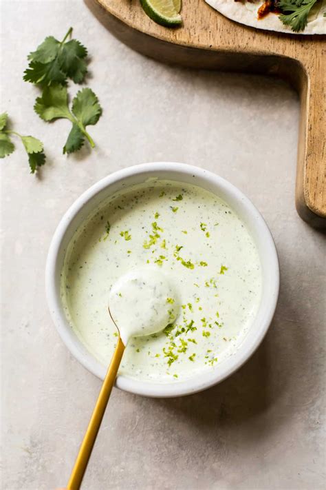 Cilantro Lime Crema Recipe - Little Broken