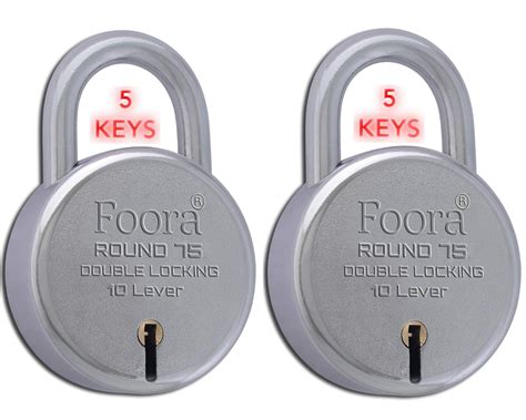Foora Big Size Lock and Keys Door Lock for Home Round 75mm Padlock with ...