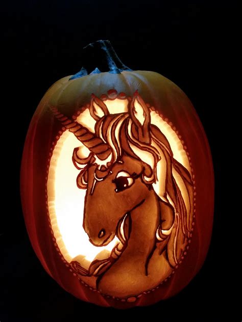 Unicorn Pumpkin Carving Template
