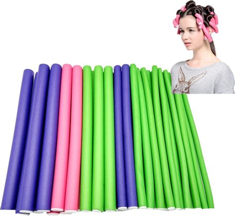 JZK Flexible Foam Hair Rollers - Set of 35, Heatless and Gentle on Hair ...
