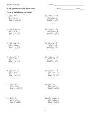 Image result for Algebra 2 Function Operations Worksheet