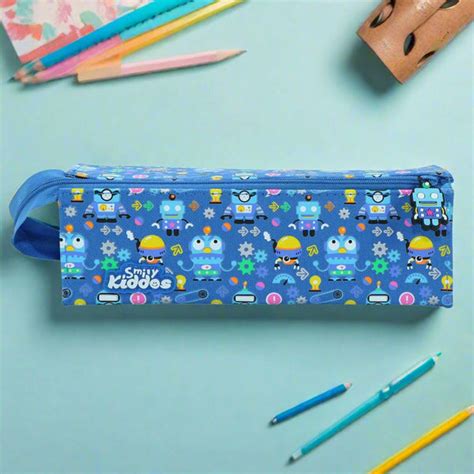 Buy Smily Tray Pencil Case (Blue) Crazy Robo Theme For School Kids ...