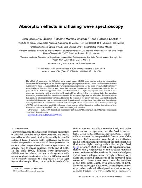 Image result for Diffusing Wave Spectroscopy