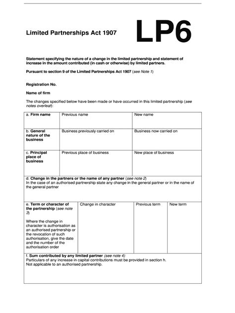 Form LP6 - Blank Fillable Template | Fill Out, Print & Download PDF ...
