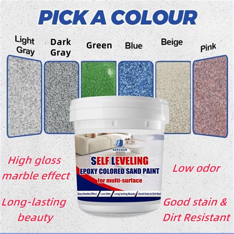 High Gloss Epoxy Resin Colored Sand Self Leveling Floor Paint ...