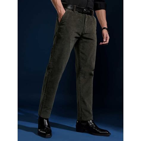 Buy HIGHLANDER Men Corduroy Textured Smart Slim Fit Trouser Online
