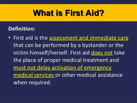 Image result for Define First Aid