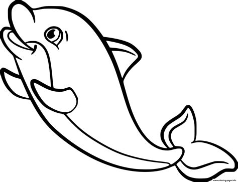 Cute Cartoon Dolphin Coloring page Printable