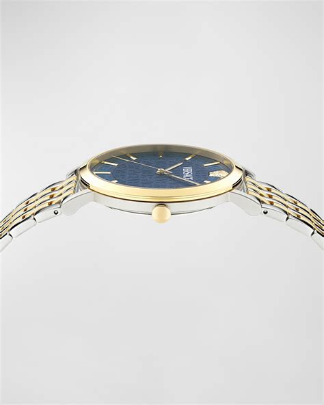 Versace Men's Greca Slim Two-Tone Bracelet Watch, 40mm | Neiman Marcus
