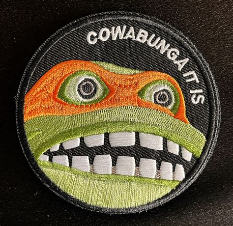 Teenage Mutant Ninja Turtles Cowabunga It is Meme Embroidered Velcro ...