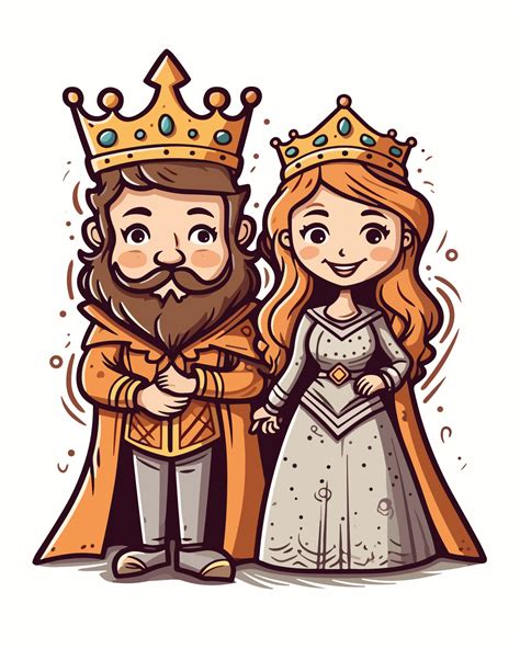 Cartoon king and queen with Crowns 23133608 Vector Art at Vecteezy
