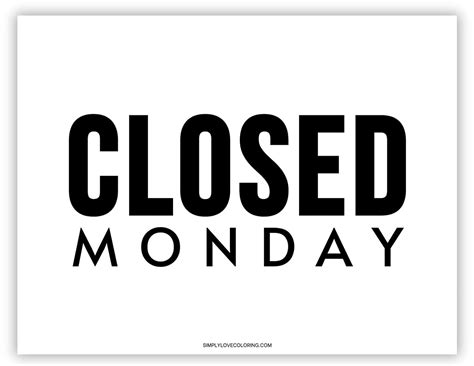 Closed Sign Printable (Free PDF Download) - Simply Love Coloring