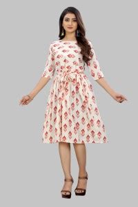 tanvi creation Women A-line Beige Dress - Buy tanvi creation Women A ...