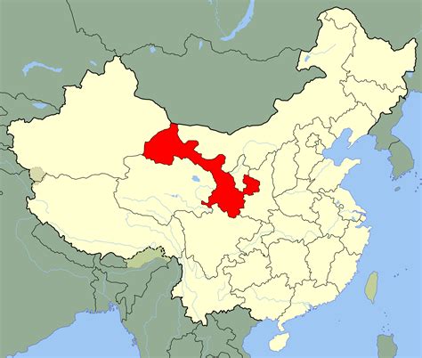 China Gansu Location Map - MapSof.net