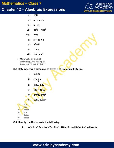 NCERT Solutions for Class 7 Maths Chapter 12 Exercise 12.1 的图像结果
