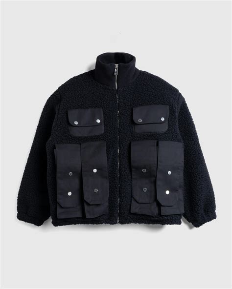 GmbH – Bernt Teddy Wool Twill Fleece Jacket Black | Highsnobiety Shop