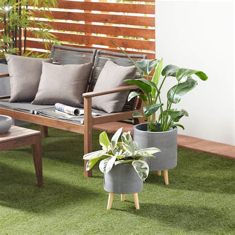 Grayson Lane 2-Pack Round 15-in W Large Gray Ceramic Contemporary ...