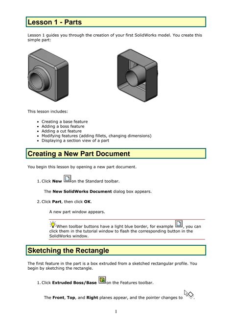 SolidWorks Part Tutorial 的图像结果
