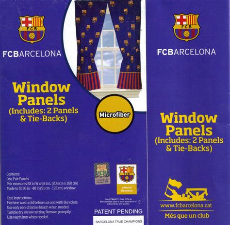 Fc Barcelona Fcb Window Panels Curtains Drapes Football Soccer ...