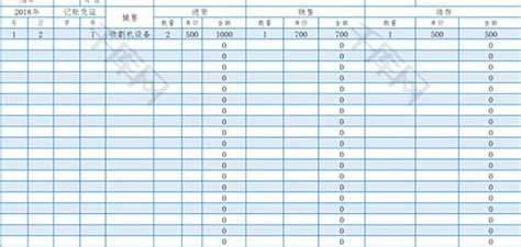 原材料库存商品明细账Excel模板_千库网(excelID：74167)