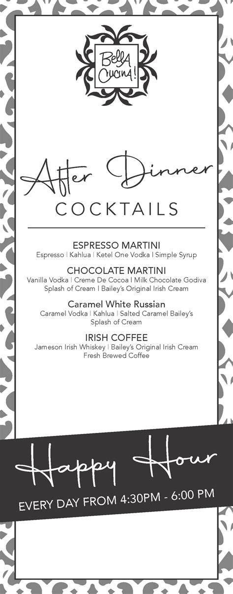 Signature Cocktails — Bella Cucina