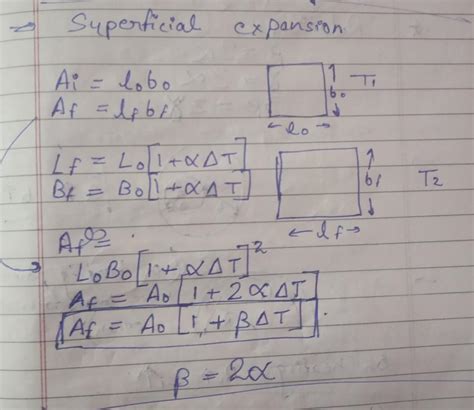 Show that the coefficient of area expansion,(ΔA/A)/ΔT, of a rectangular ...