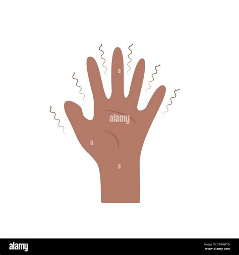 Black African American Hand with Tremor Syndrome. Parkinson disease. Trembling, Shivering arms ...